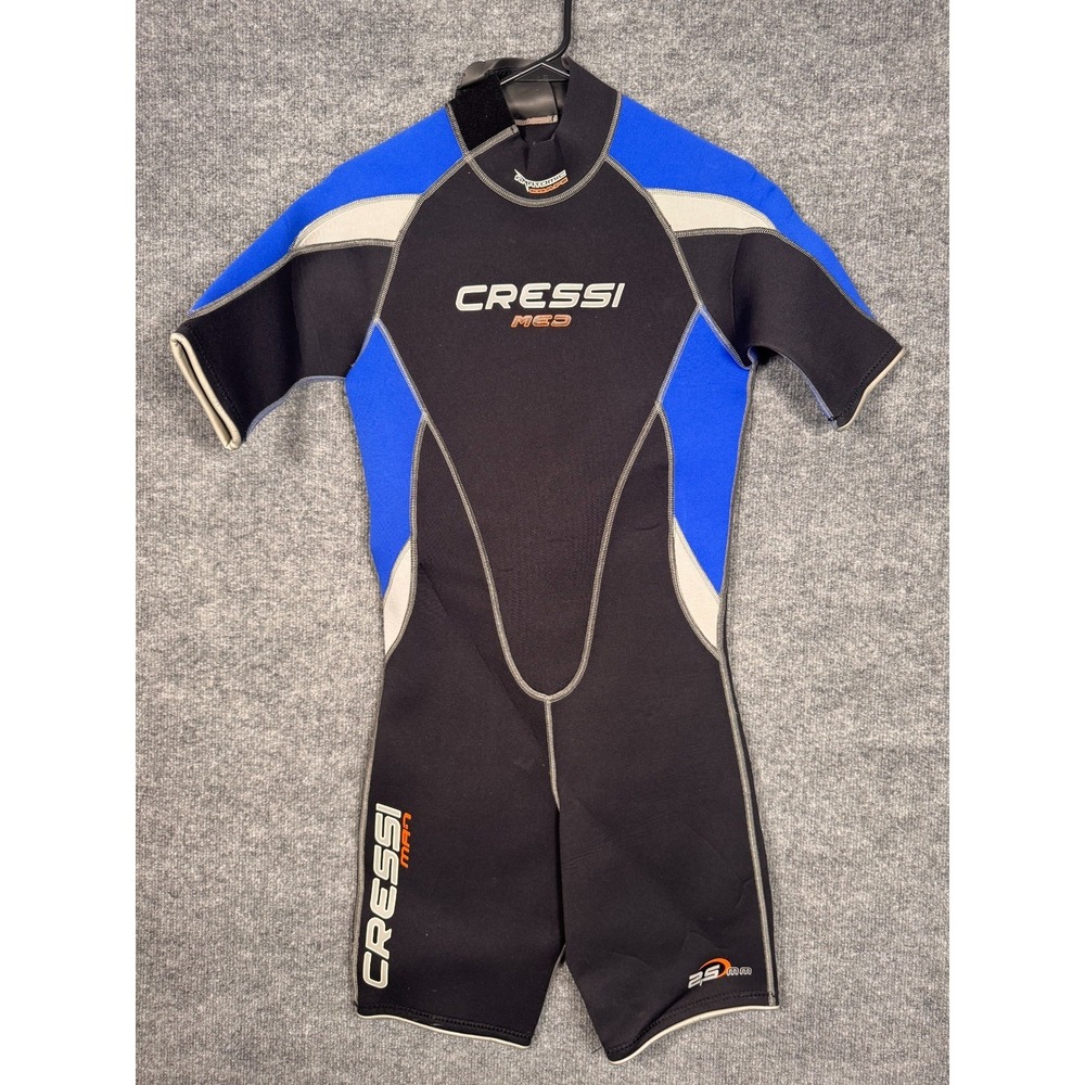 Cressi 2.5‎ mm Mens Shorty Wetsuit EUC MED M3 Black Blue